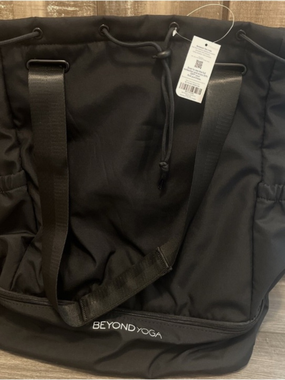 Beyond Yoga Black Duffel Tote Bag